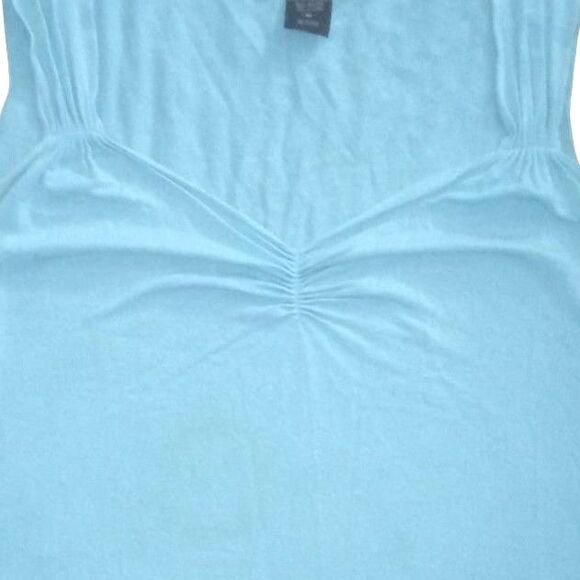 CASUAL STUDIOS women's medium light pastel teal blue sleeveless tank blouse - Picture 2 of 5
